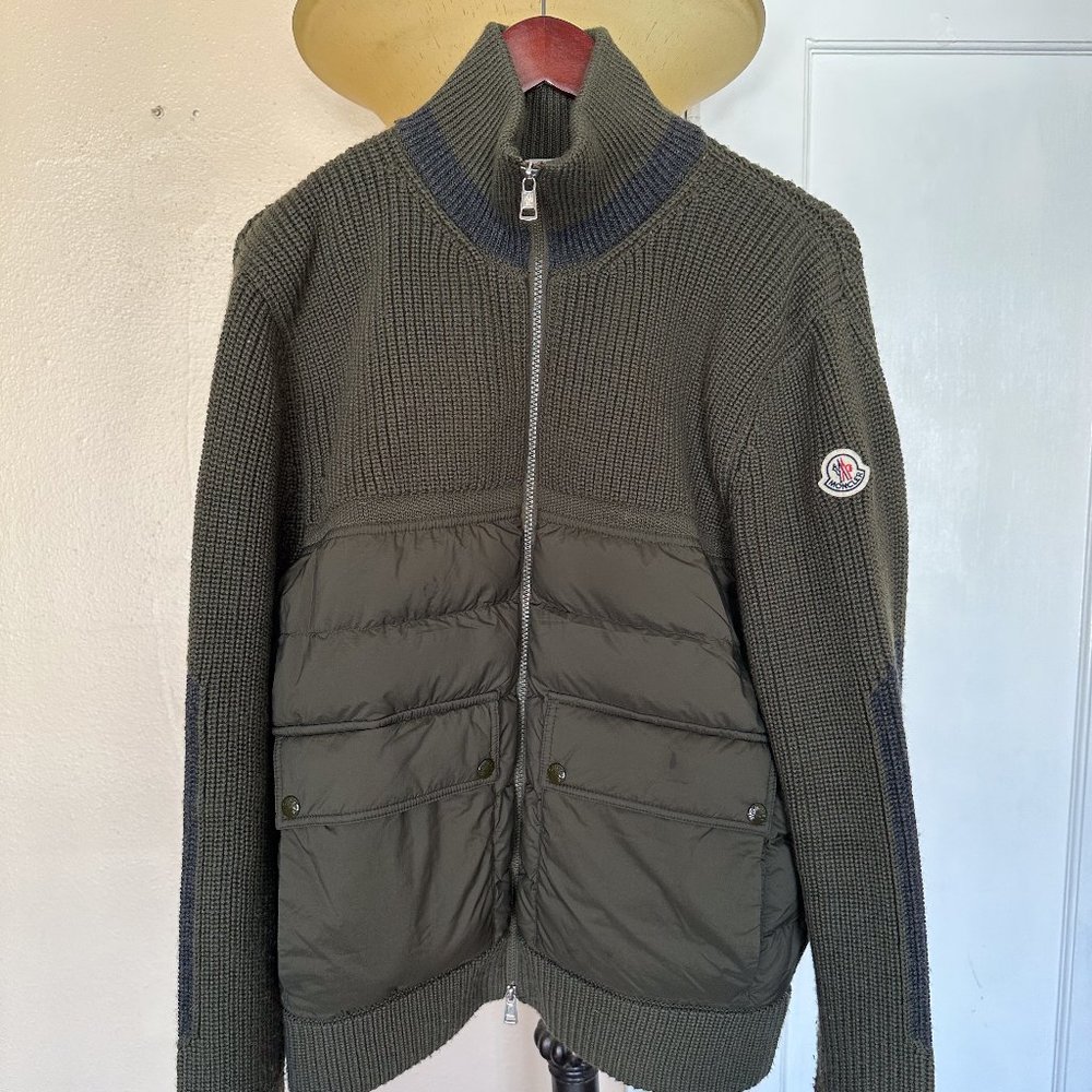 MONCLER Green Padded Jacket - Olive - Men's Size L